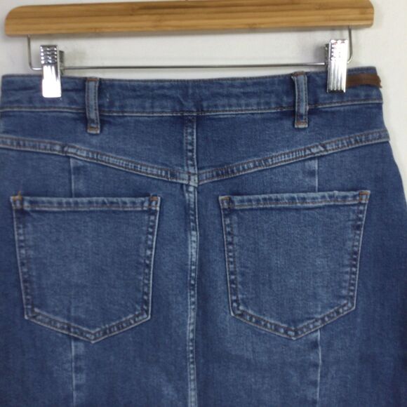 PILCRO and The Letterpress Anthropologie Womens Denim Pencil Skirt Blue Size 4 - Picture 14 of 16